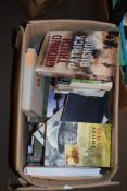 BOX OF PAPERBACKS AND HARDBACKS INCLUDING MILITARY INTEREST, SAS ENCYCLOPAEDIA OF SURVIVAL ETC