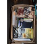 BOX OF PAPERBACKS AND HARDBACKS INCLUDING MILITARY INTEREST, SAS ENCYCLOPAEDIA OF SURVIVAL ETC