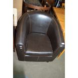 LEATHERETTE EFFECT TUB CHAIR, WIDTH APPROX 73CM