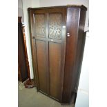 EARLY TO MID-20TH CENTURY OAK SINGLE WARDROBE, WIDTH APPROX 92CM