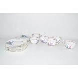 MID-20TH CENTURY CROWN STAFFORDSHIRE TEA SET COMPRISING SIX CUPS AND QUANTITY OF SIDE PLATES