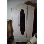 PAINTED WOODEN SINGLE WARDROBE, 88CM WIDE