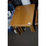SET OF THREE SMALL NESTING TABLES, LARGEST WIDTH APPROX 47CM