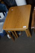 SET OF THREE SMALL NESTING TABLES, LARGEST WIDTH APPROX 47CM