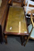 LEATHER TOPPED REPRODUCTION COFFEE TABLE, LENGTH APPROX 93CM