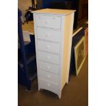 MODERN PAINTED EFFECT TALL CHEST OF DRAWERS, WIDTH APPROX 47CM