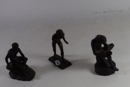 BRONZED METAL FIGURES (3)