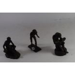 BRONZED METAL FIGURES (3)