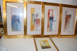 QUANTITY OF VARIOUS PRINTS AND WATERCOLOURS IN GILT FRAMES