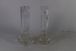 PAIR OF EARLY 20TH CENTURY GLASS BUD VASES