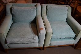 PAIR OF MID-20TH CENTURY ARMCHAIRS, EACH WIDTH APPROX 82CM
