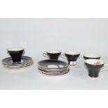 AYNSLEY PART TEA SET COMPRISING FIVE CUPS, SAUCERS AND SIDE PLATES