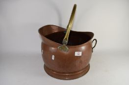 LARGE COPPER COAL SCUTTLE