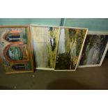 FOUR VARIOUS FRAMED OIL PAINTINGS, LARGEST WIDTH APPROX 65CM