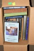 BOX OF MIXED BOOKS ON BRITISH TOWNS, AA ROAD BOOK ETC