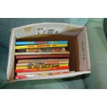 BOX CONTAINING QUANTITY OF VARIOUS CHILDREN'S ANNUALS INCLUDING RUPERT, DANDY, WHIZZER ETC