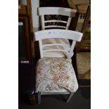 PAIR OF RETRO WHITE PAINTED KITCHEN CHAIRS