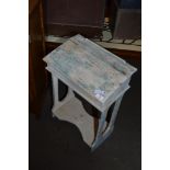 SMALL PAINTED PINE CHILDS DESK, WIDTH APPROX 43CM