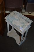 SMALL PAINTED PINE CHILDS DESK, WIDTH APPROX 43CM