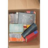 BOX OF VARIOUS HARDBACK BOOKS, NOVELS, SOME GERMAN TITLES