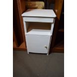 SMALL PAINTED BEDSIDE CABINET, APPROX WIDTH 36CM