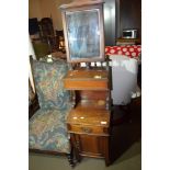 GENTS DRESSING UNIT WITH MIRROR ABOVE, APPROX WIDTH 37CM