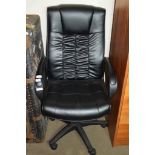 LEATHER EFFECT OFFICE HIGH BACKED CHAIR