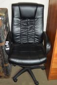 LEATHER EFFECT OFFICE HIGH BACKED CHAIR