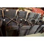 SET OF EIGHT RATTAN DINING CHAIRS
