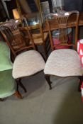 PAIR OF LYRE BACK CHAIRS, HEIGHT APPROX 96CM