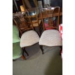 PAIR OF LYRE BACK CHAIRS, HEIGHT APPROX 96CM