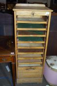 TAMBOUR FRONTED FILING UNIT OR MUSIC CABINET, WIDTH APPROX 48CM