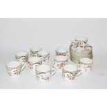 19TH CENTURY PART TEA SET COMPRISING 10 CUPS AND SAUCERS