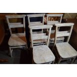 SET OF FIVE ECCLESIASTICAL CHAIRS