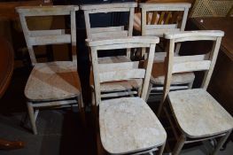 SET OF FIVE ECCLESIASTICAL CHAIRS