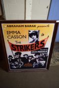 FRAMED FILM POSTER "THE STRIKERS", FRAME WIDTH APPROX 82CM