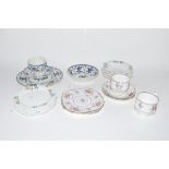 GROUP OF CHINA WARES INCLUDING JOHNSON INDIES PATTERN CUP AND SAUCER, ROYAL ALBERT CUP AND SAUCER