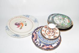 QUANTITY OF CERAMIC ITEMS INCLUDING VARIOUS PLATES, CROWN STAFFORDSHIRE, TWO ROYAL CROWN DERBY