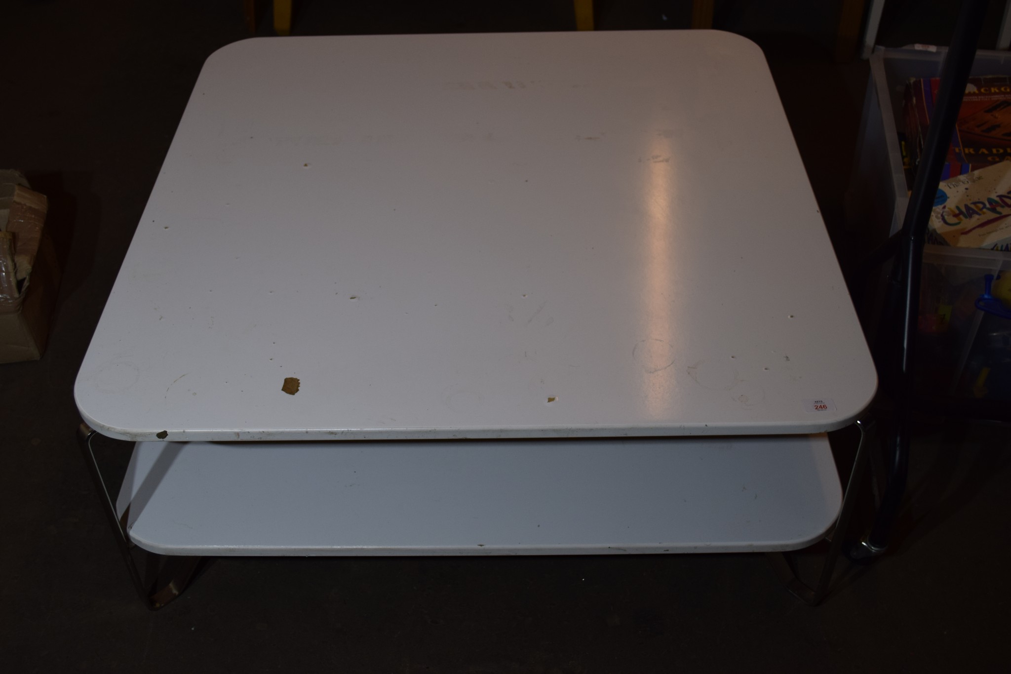 1950S/1960S METAL FRAMED SQUARE COFFEE TABLE, APPROX 100CM