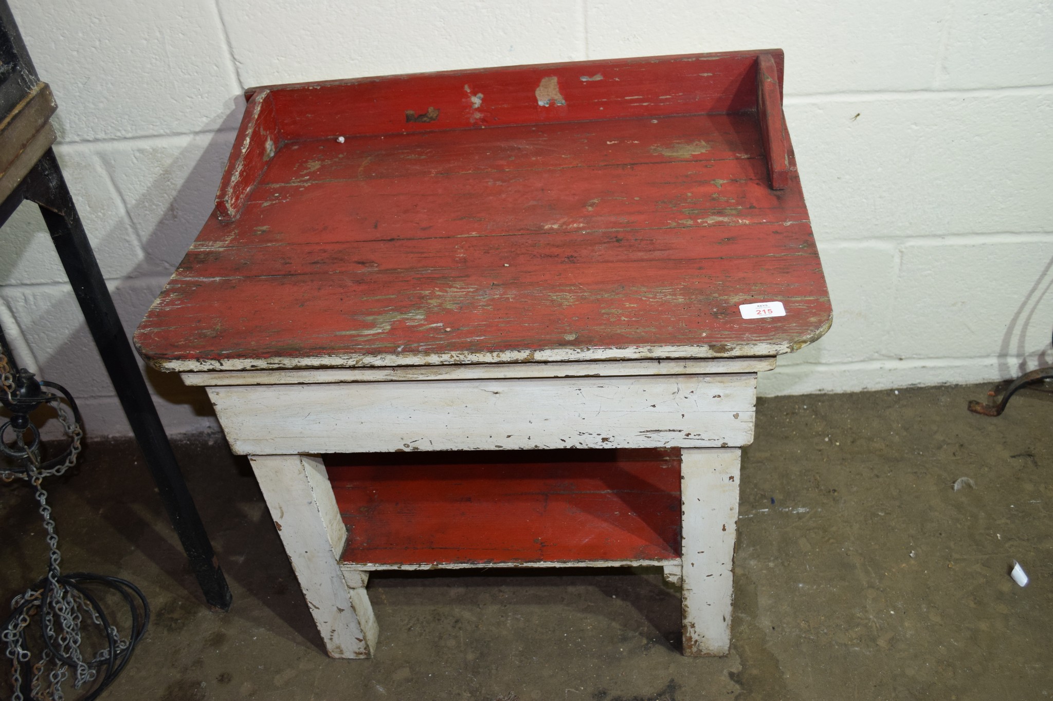 PAINTED WOODEN SIDE TABLE, WIDTH APPROX 69CM