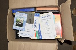 BOX OF MIXED BOOKS MAINLY RELIGIOUS INTEREST AND PSYCHOLOGY AND TRAVEL ETC