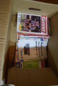 BOX CONTAINING QUANTITY OF VARIOUS FOOTBALL PROGRAMMES, MOSTLY ARSENAL