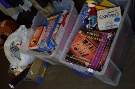 THREE BOXES OF VARIOUS VINTAGE AND LATER GAMES AND TOYS