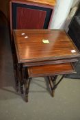 NEST OF THREE TABLES, LARGEST APPROX 51CM