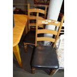 PAIR OF MODERN LADDERBACK KITCHEN CHAIRS