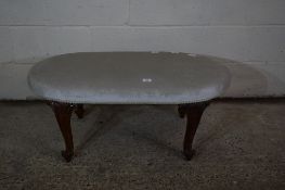 MAHOGANY FOOT STOOL WITH CABRIOLE LEGS, 98CM WIDE