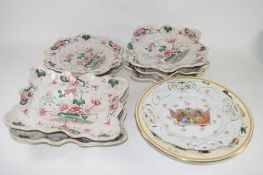 PORCELAIN COLLECTORS PLATES, ONE COMMEMORATING GEORGE V AND QUEEN MARY, AYNSLEY PLATE WITH STUDIES