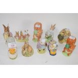 ROYAL ALBERT BEATRIX POTTER FIGURINES PUBLISHED BY F WARNE & CO, VARIOUS CHARACTERS (10)