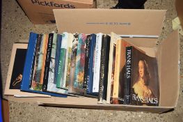 BOX OF HARDBACK BOOKS, MAINLY ARTIST INTEREST INCLUDING REMBRANDT, ITALIAN PAINTING, WILLIAM