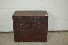 VINTAGE FITTED OAK STORAGE BOX, WIDTH APPROX 54CM